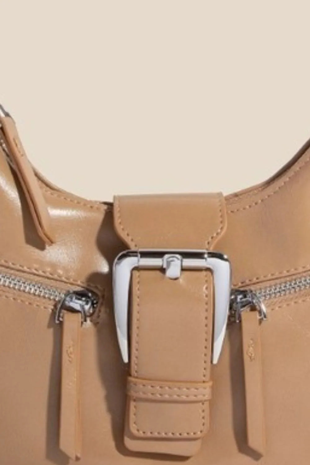 Fame Large Buckle Triple Zipper Hand Bag Easy Apparels