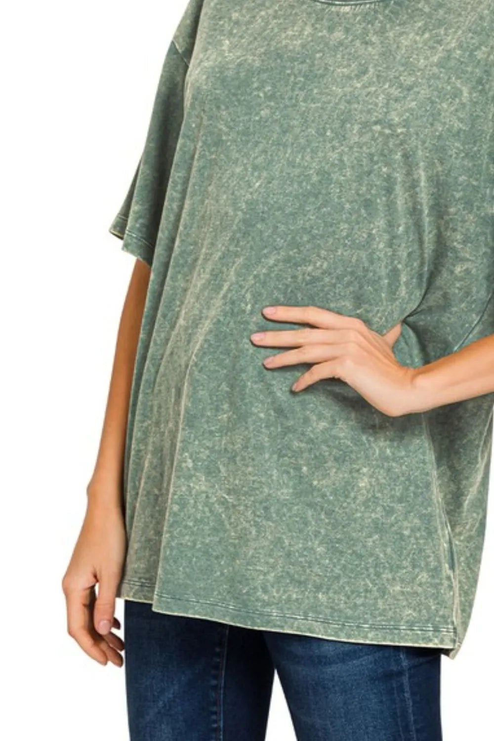 Trendsi Zenana Washed Short Sleeve Top
