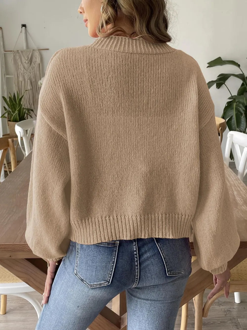 Pearl Open Front Long Sleeve Cardigan Easy Apparels