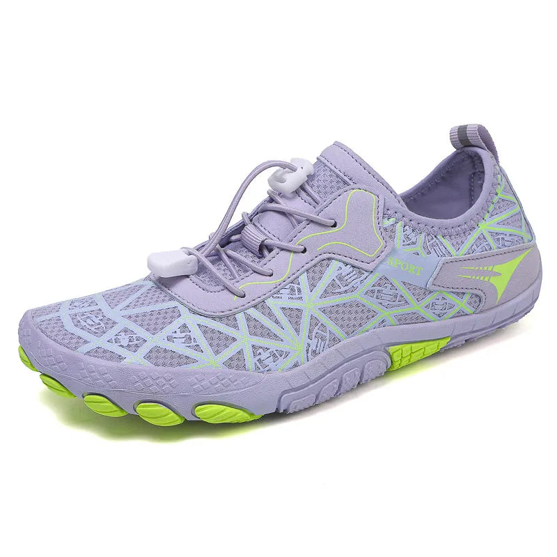 Elastic Lock Laces Mesh Contrast Breathable Athletic Blue Purple Easy Apparels
