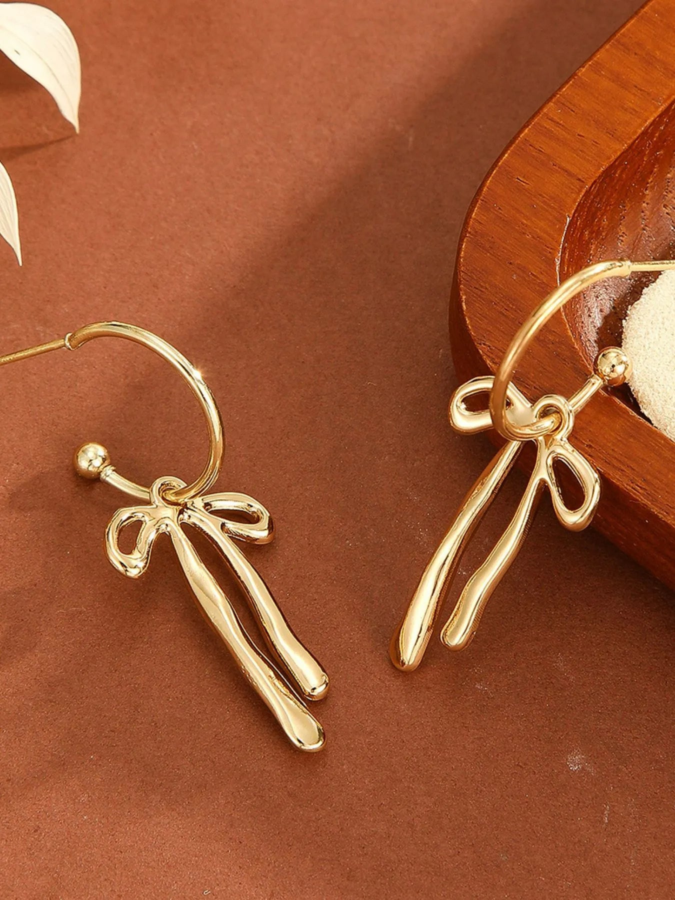 18K Gold-Plated Bow Tie Drop Earrings Easy Apparels