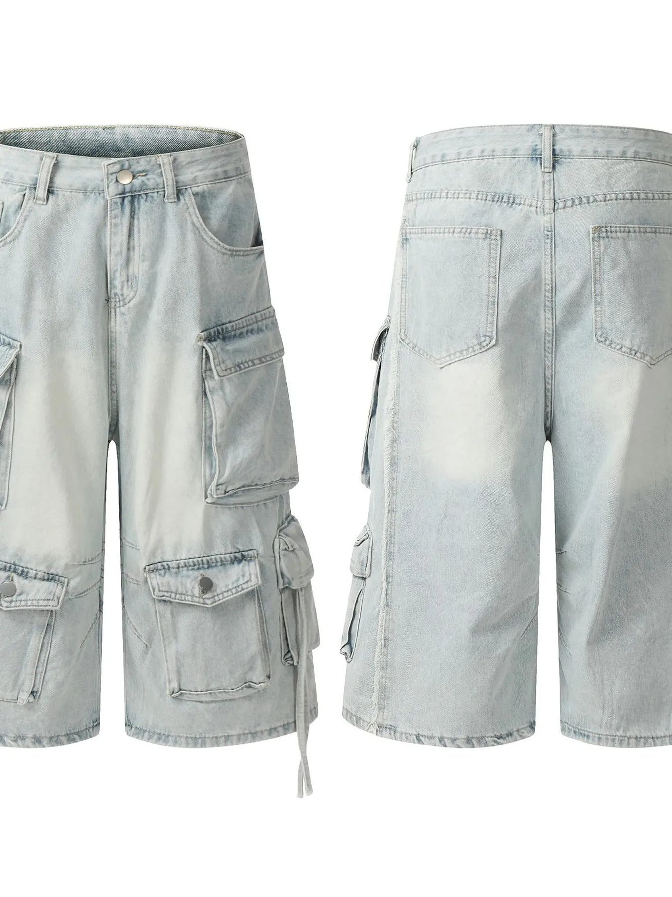 Men's Wide Leg Cargo Denim Shorts Easy Apparels