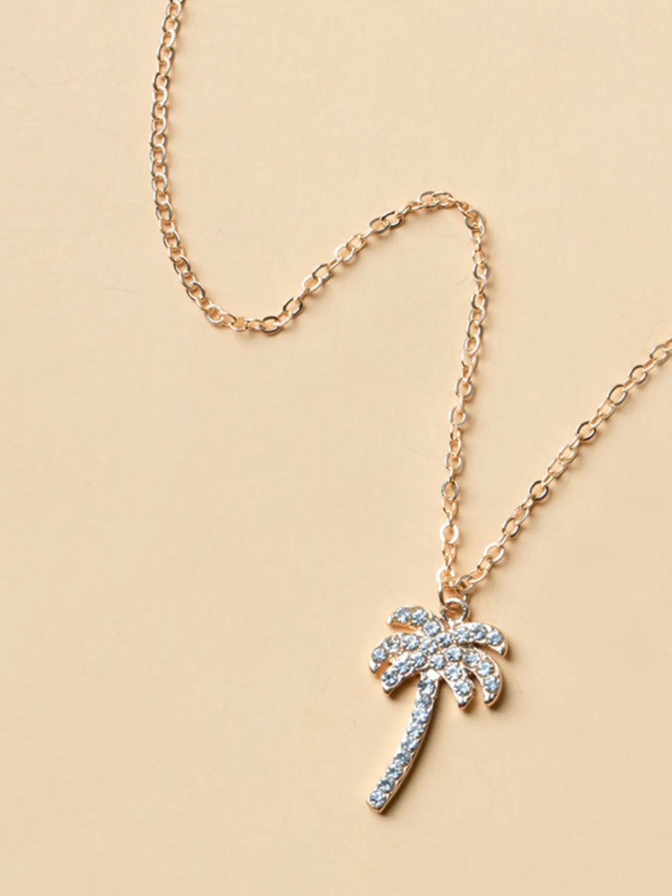 Zircon Palm Tree Pendant Necklace Easy Apparels