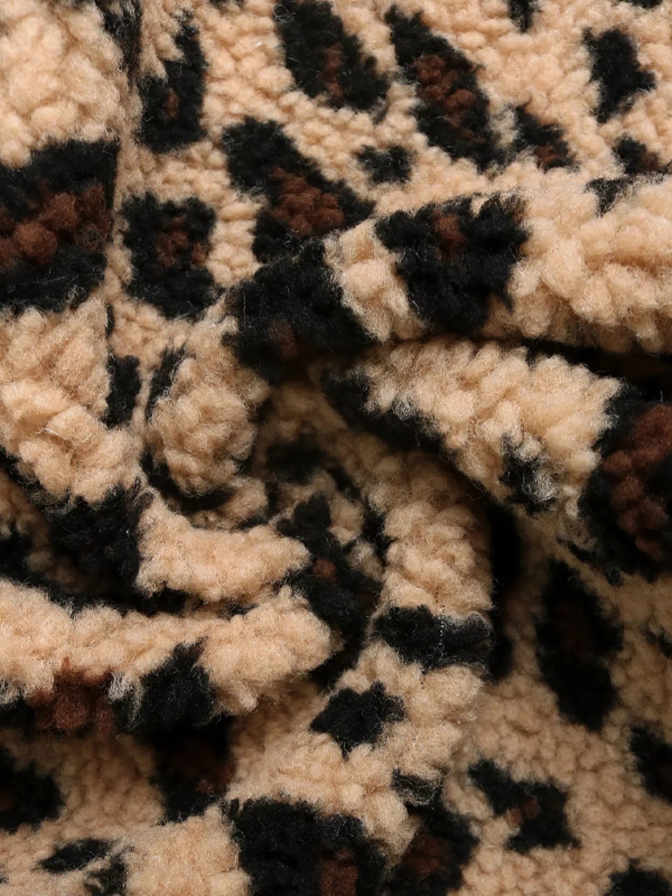 Leopard Fleece Vest Coat with Pockets Easy Apparels