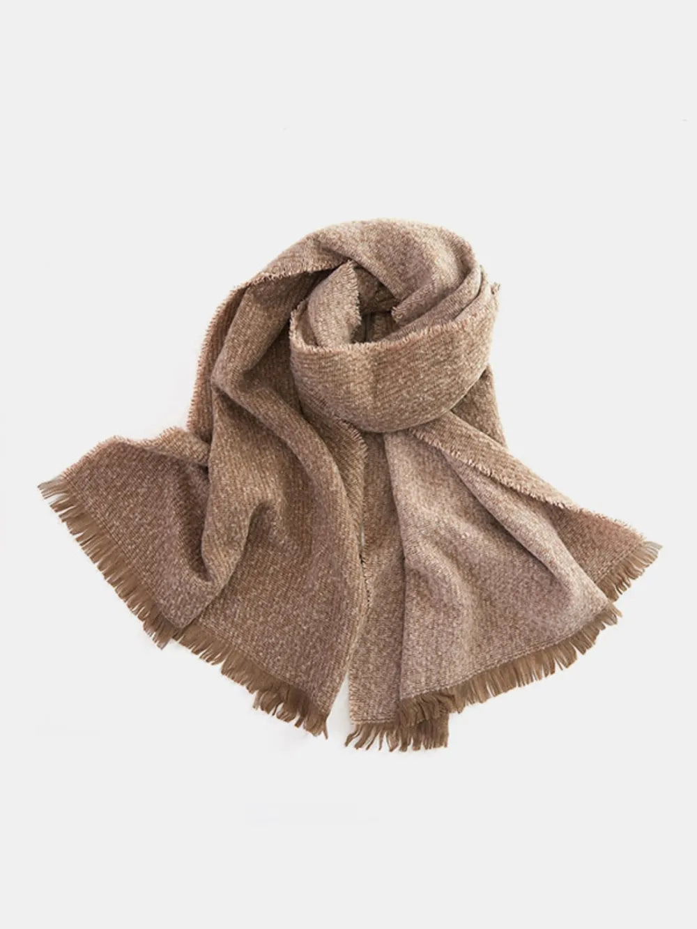 Raw Hem Heathered Polyester Scarf Easy Apparels