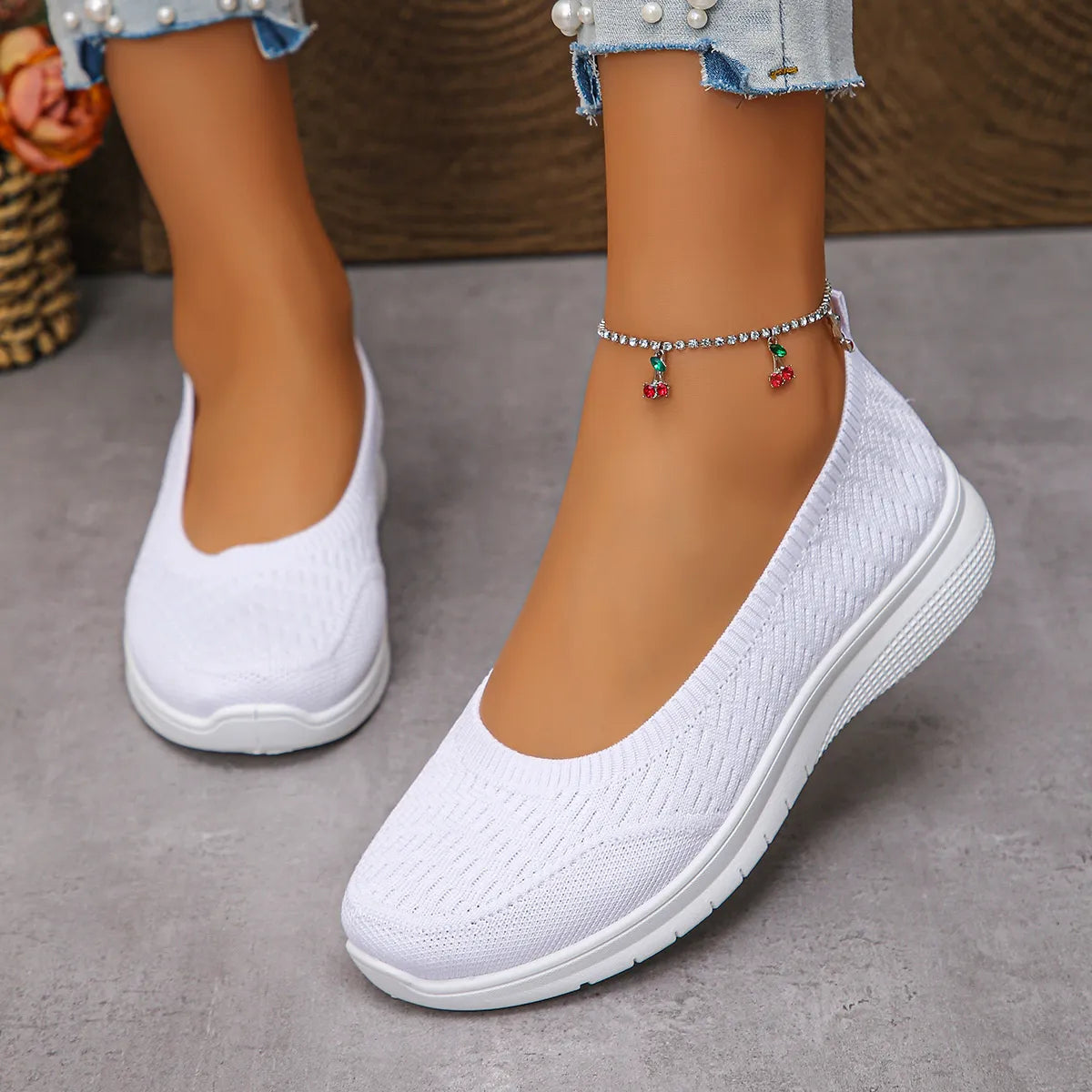 Round Toe Mesh Slip-Ons Easy Apparels