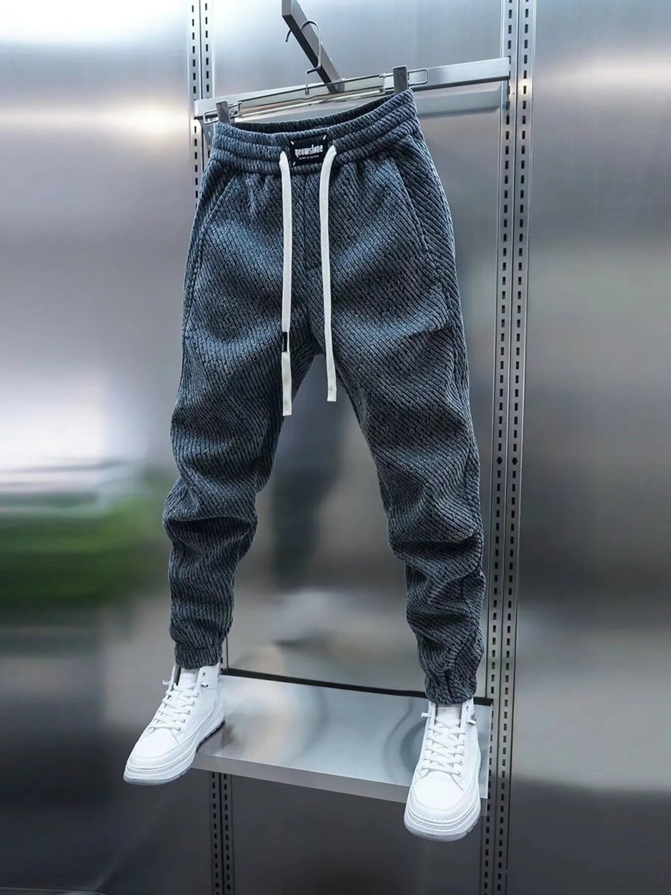 Men's Plus Size Casual Drawstring Joggers Grey Easy Apparels