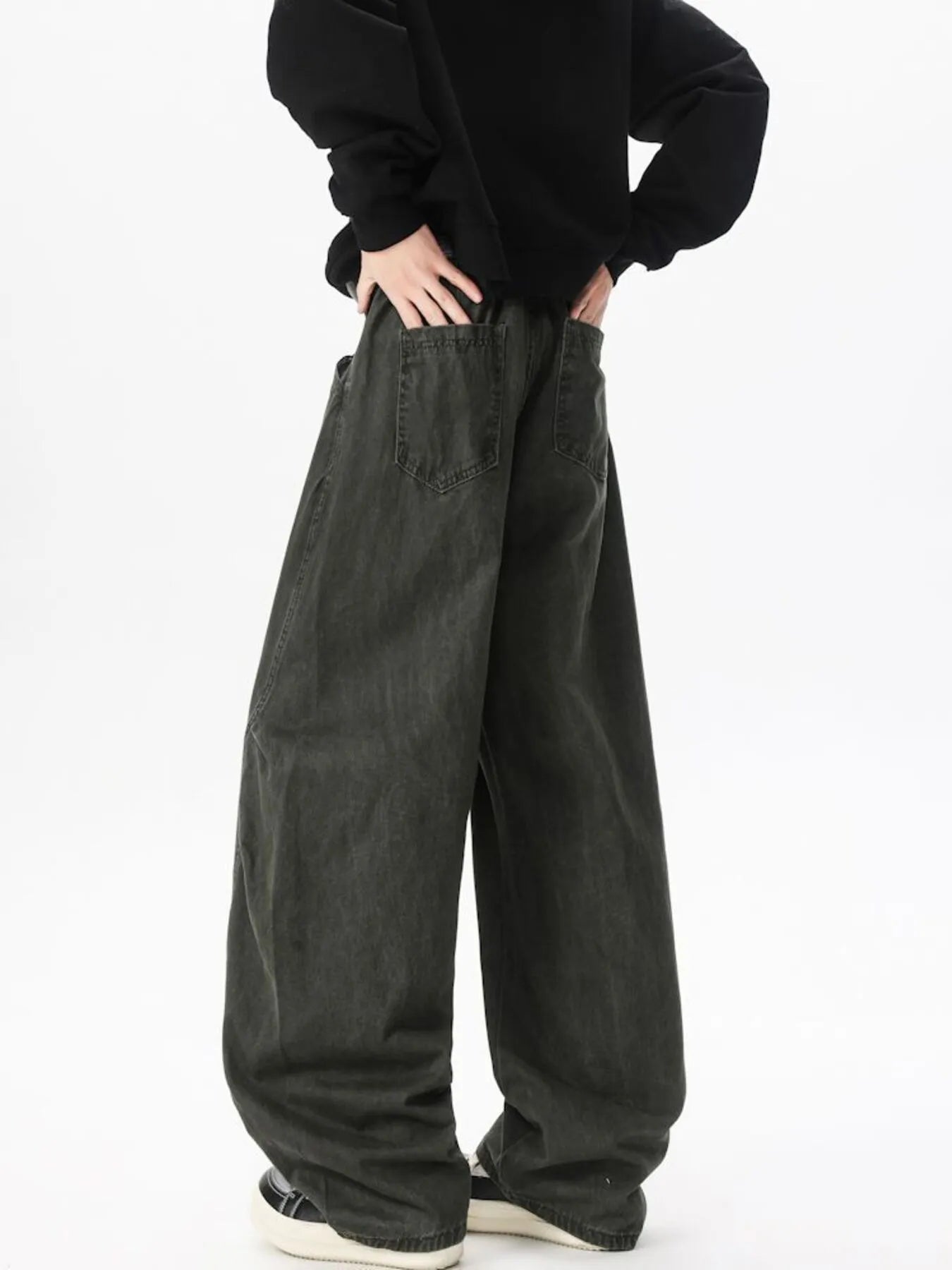 Men's Wide Leg Jeans Military Green Easy Apparels