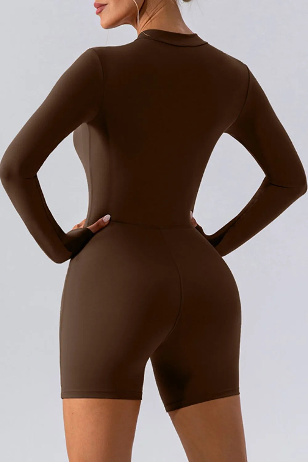 Half Zip Long Sleeve Active Romper Easy Apparels