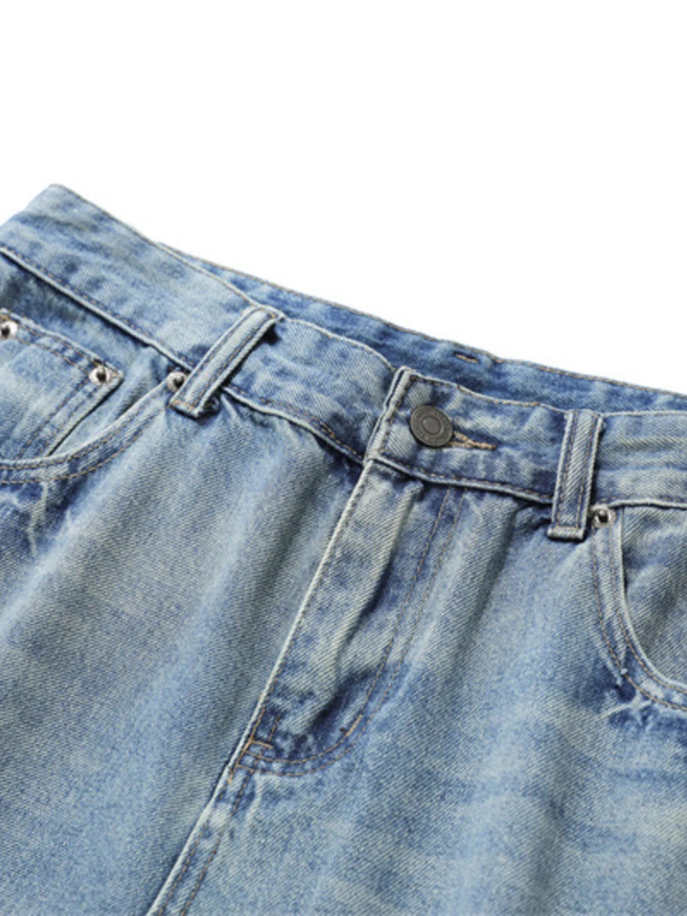 Men's Washed Wide Leg Denim Shorts Easy Apparels