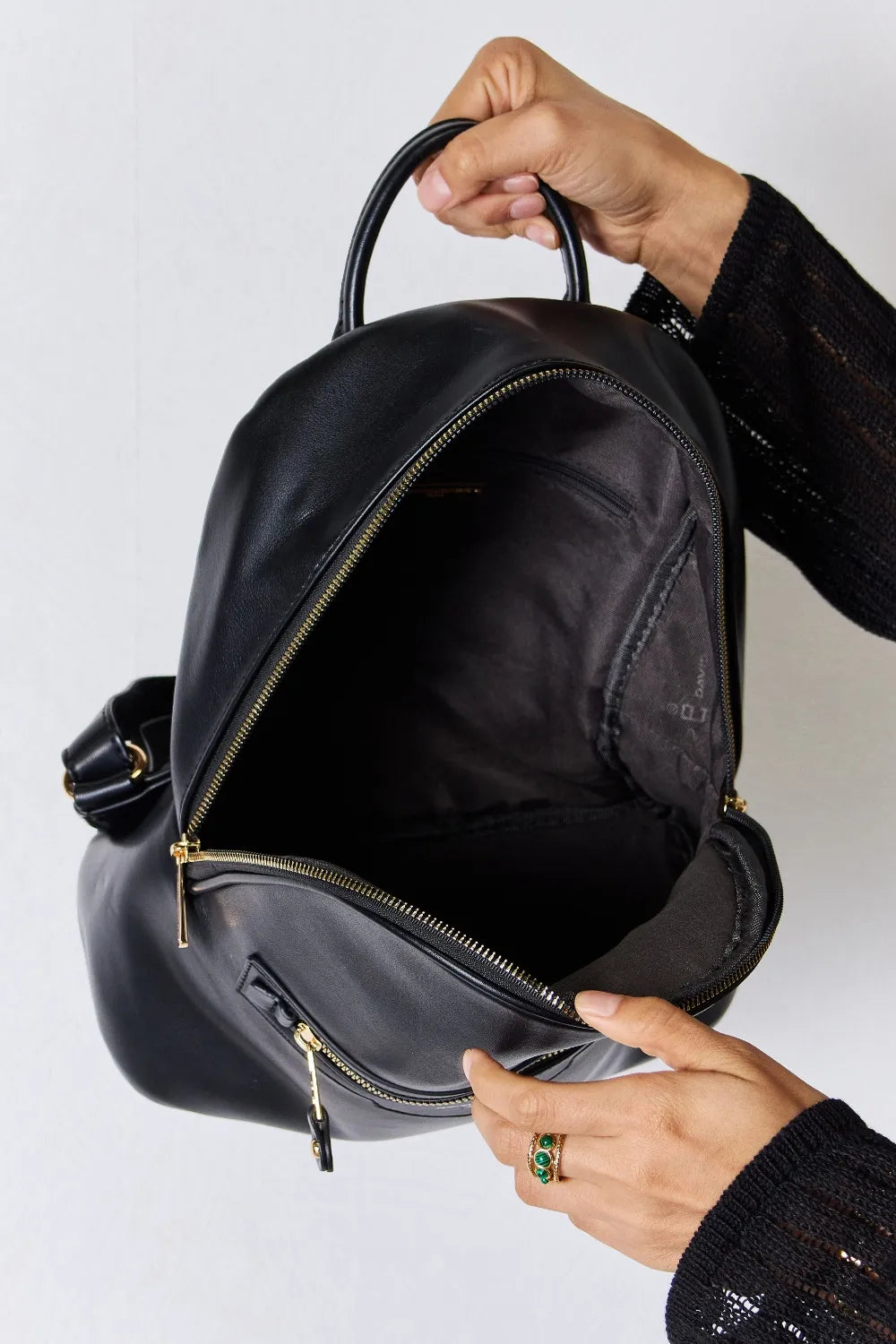 David Jones PU Leather Backpack Easy Apparels