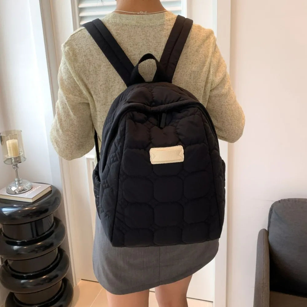 Quilted Polyester Backpack Bag Easy Apparels