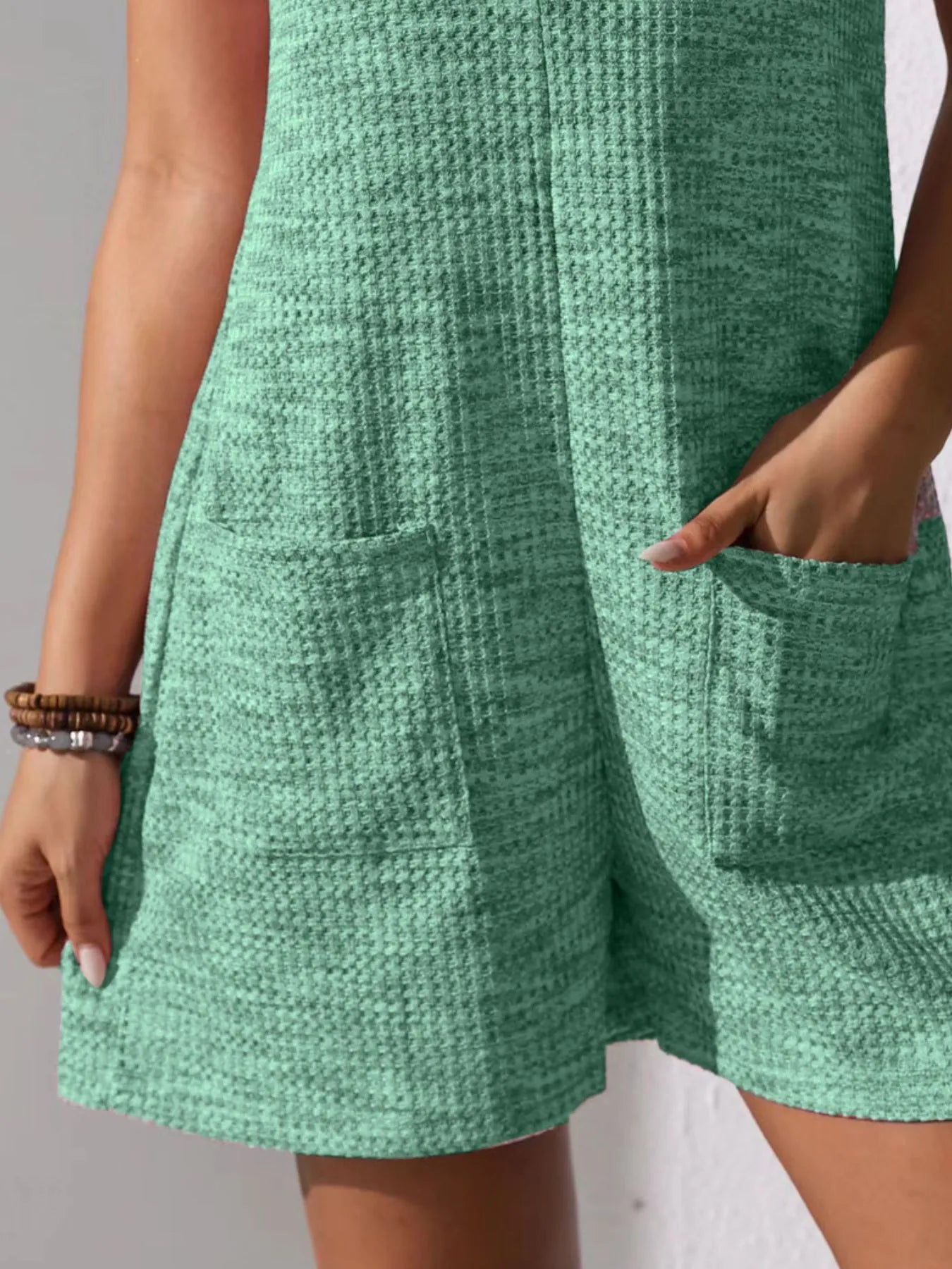Full Size Button Front Romper with Pockets Plus Size Easy Apparels