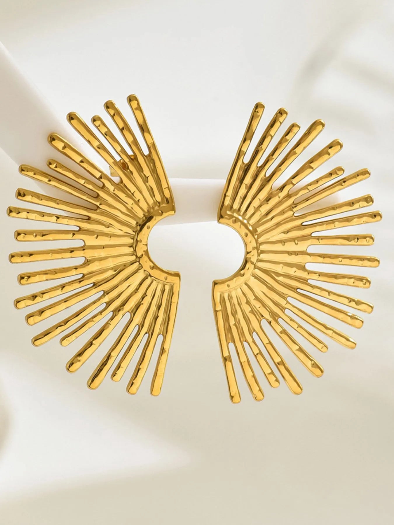 18K Gold-Plated Stainless Steel Sunburst Earrings Easy Apparels
