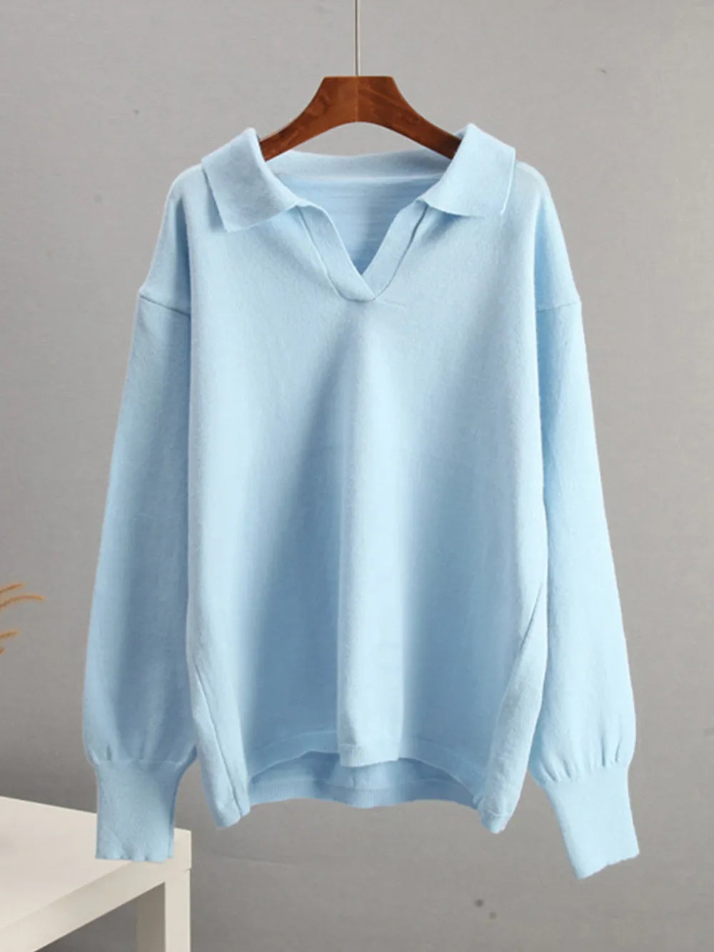 Johnny Collar Long Sleeve Top and Pants Sweater Set Easy Apparels