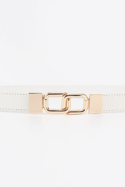 Geometric Double Buckle Elastic Belt Easy Apparels