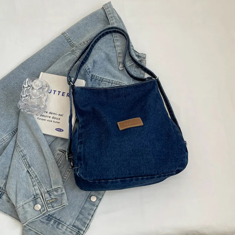 Adjustable Strap Denim Shoulder Bag Easy Apparels