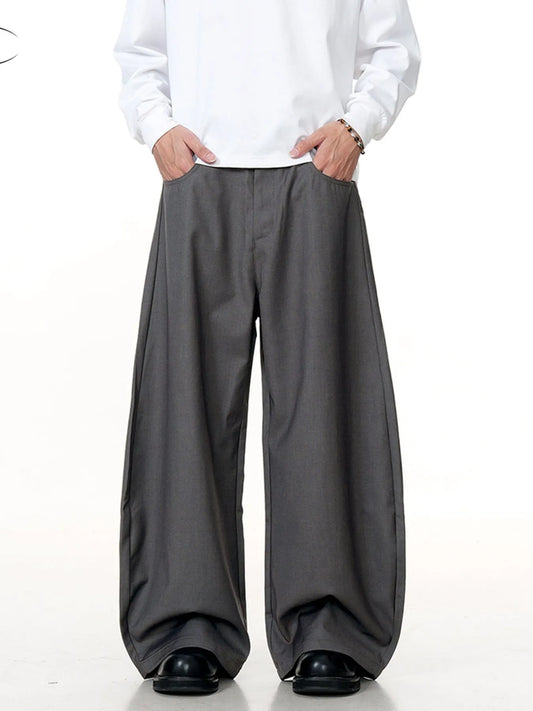 Men's Wide Leg Relaxed Fit Casual Pants Dark Gray Easy Apparels