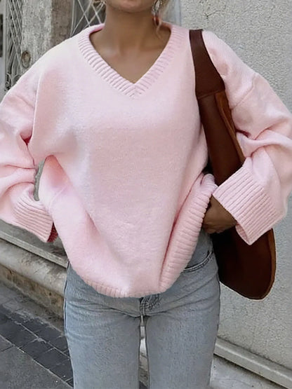 Trendsi V-Neck Long Sleeve Sweater