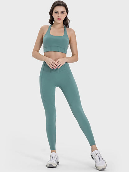 Millennia Square Neck Wide Strap Active Tank Easy Apparels