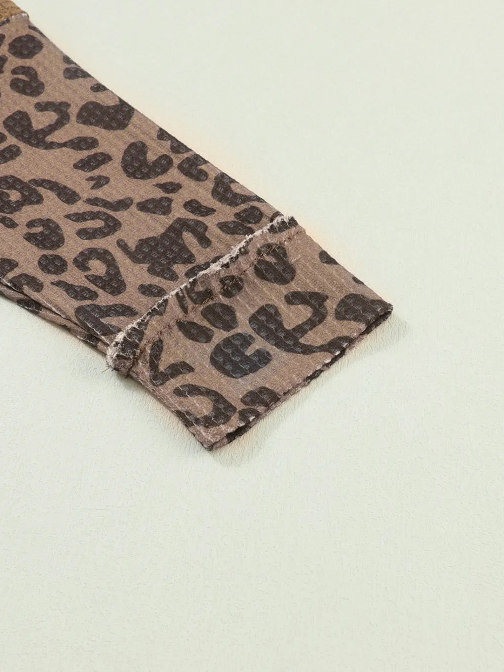 Trendsi Half Button Leopard Collared Neck Blouse