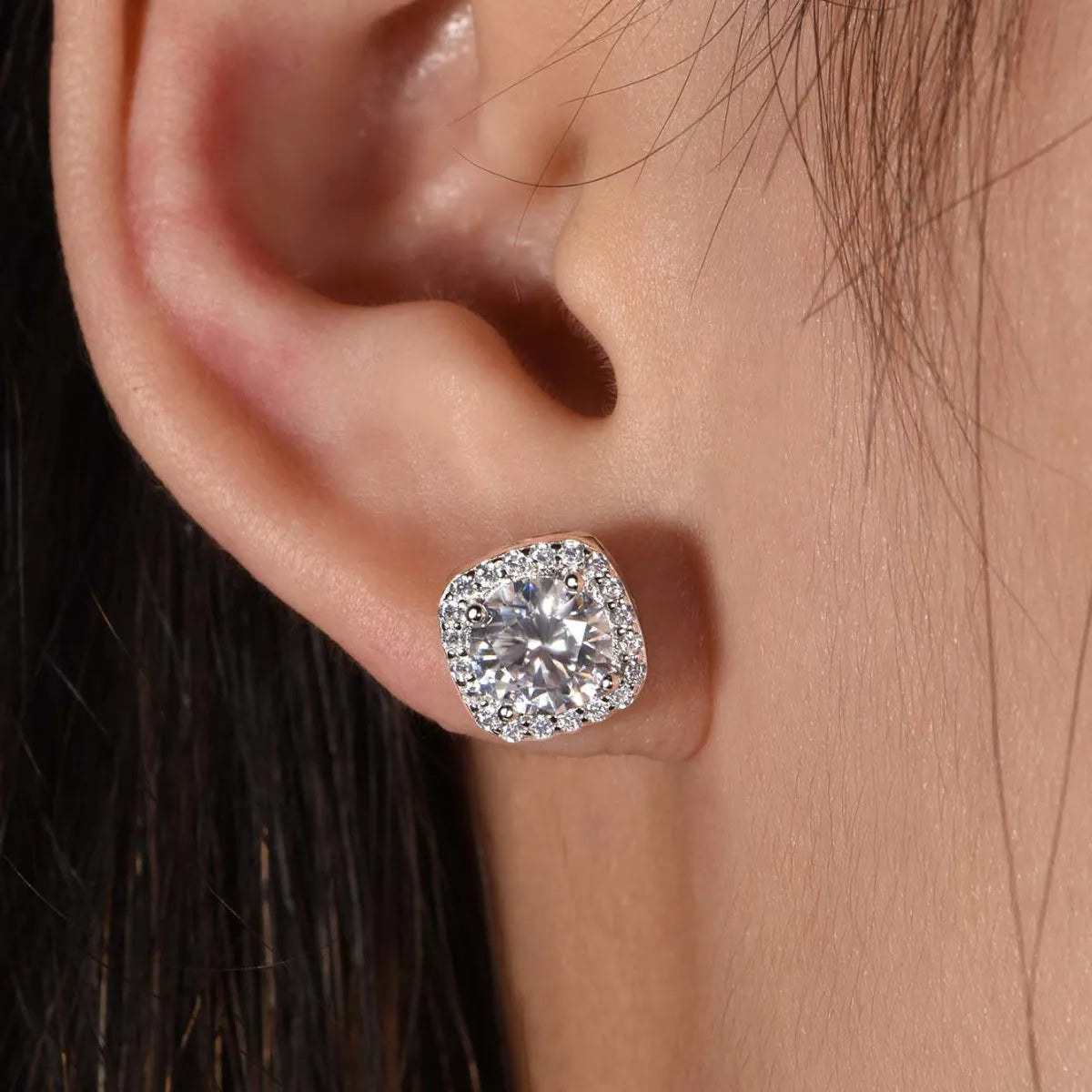 2.4 Carat Moissanite Stud Earrings Easy Apparels