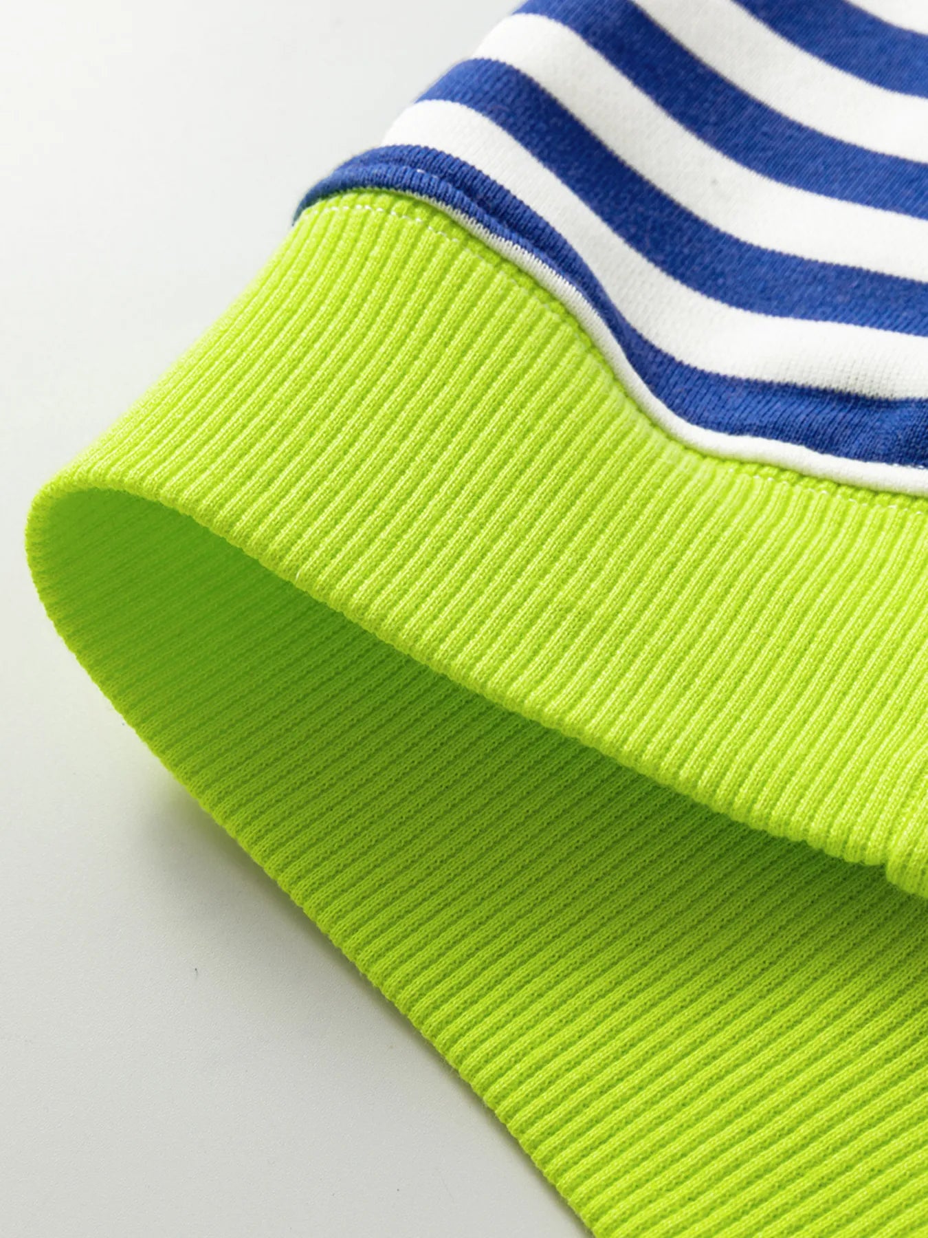 Trendsi Striped Contrast Ribbed Trim Drop Shoulder Sweatshirt