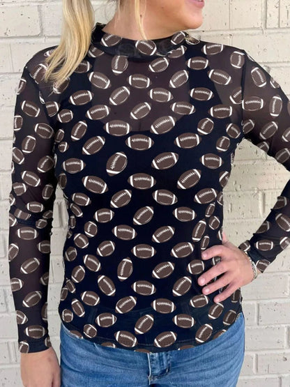 Trendsi Game Day Football Print Long Sleeve T-Shirt