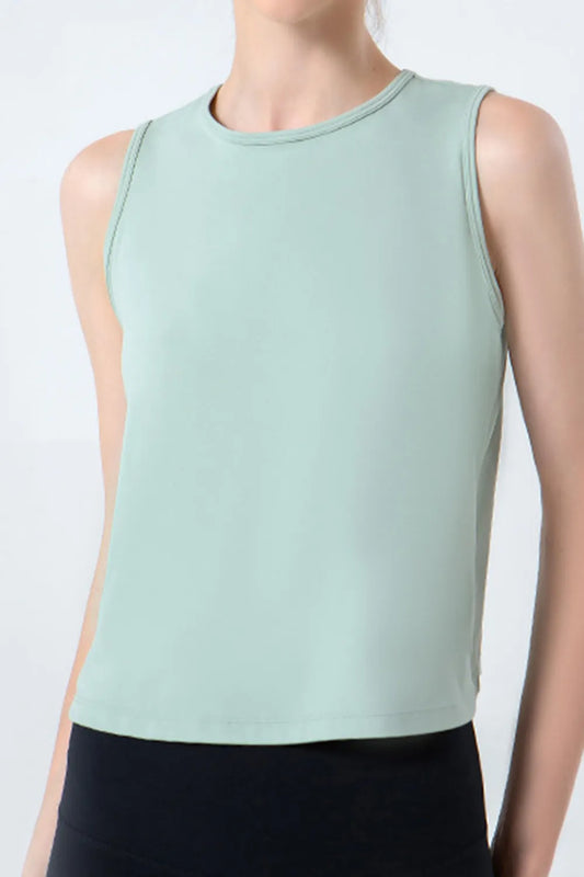 Round Neck Active Tank Light Green Easy Apparels