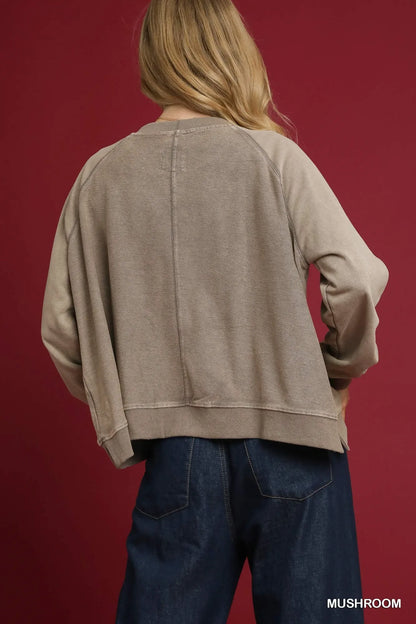 Trendsi Umgee Mineral Wash French Terry Sweatshirt