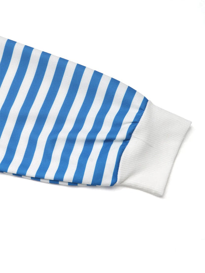 Trendsi Striped Quarter Zip Long Sleeve Hoodie