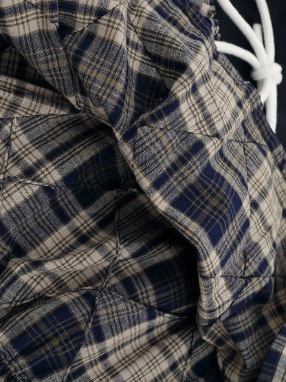 Drawstring Plaid Skort Easy Apparels