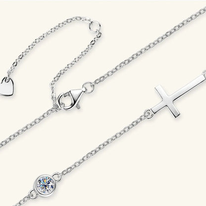 Cross 925 Sterling Silver Moissanite Necklace Easy Apparels