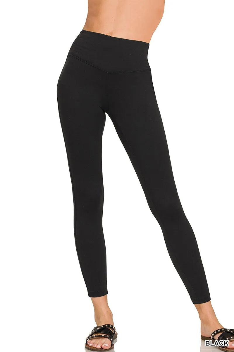 Zenana Brushed Microfiber Full Length Leggings Easy Apparels