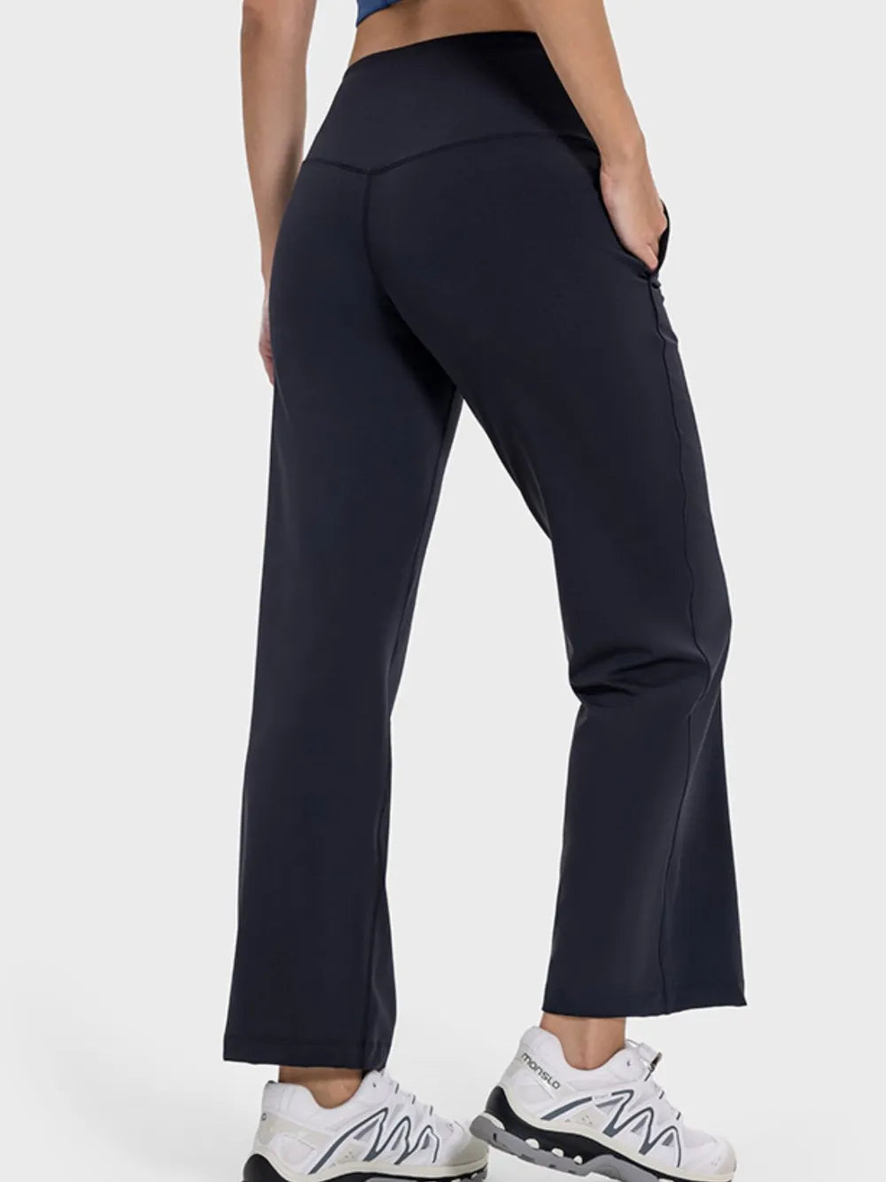Millennia Pocketed High Waist Active Pants Easy Apparels