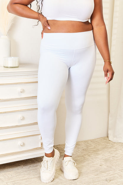 Double Take Wide Waistband Sports Leggings Easy Apparels