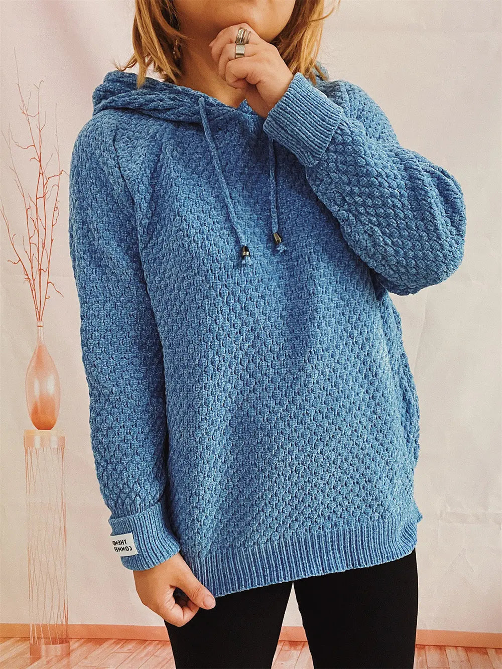 Drawstring Long Sleeve Hooded Sweater Easy Apparels