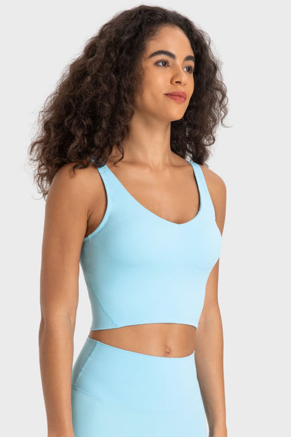 Millennia Deep V-Neck Crop Sports Bra Easy Apparels