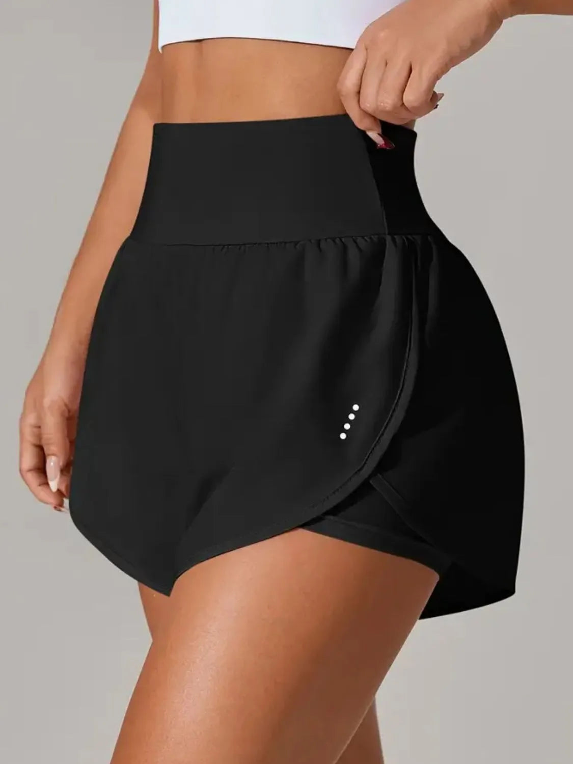 Pocketed High Waist Active Shorts Easy Apparels