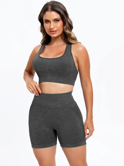 Scoop Neck Wide Strap Top and Shorts Active Set Easy Apparels