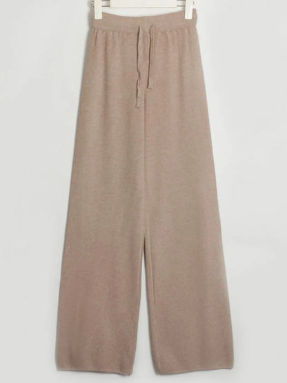 V-Neck Long Sleeve Top and Drawstring Pants Sweater Set Easy Apparels