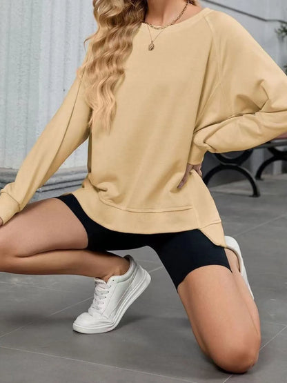 Trendsi Round Neck Long Sleeve Sweatshirt