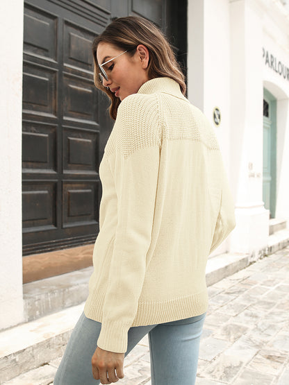Turtleneck Raglan Sleeve Sweater Easy Apparels