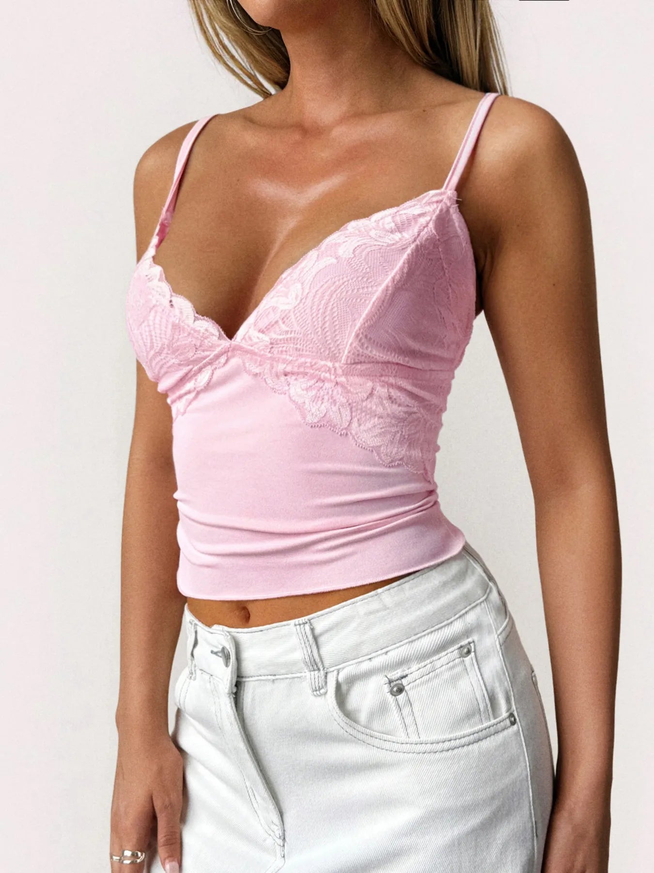 Trendsi Lace Detail V-Neck Cami