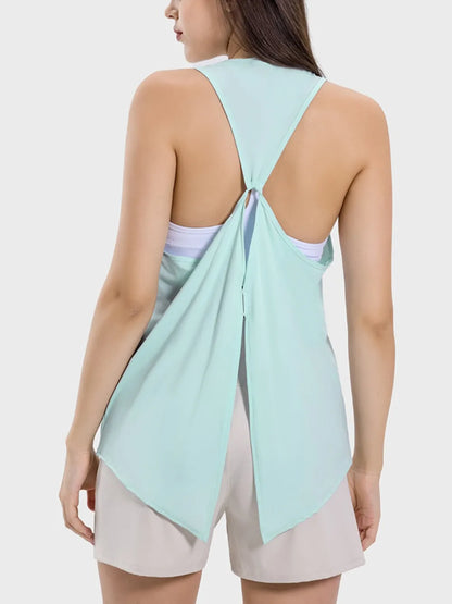 Millennia Round Neck Wide Strap Active Tank Easy Apparels