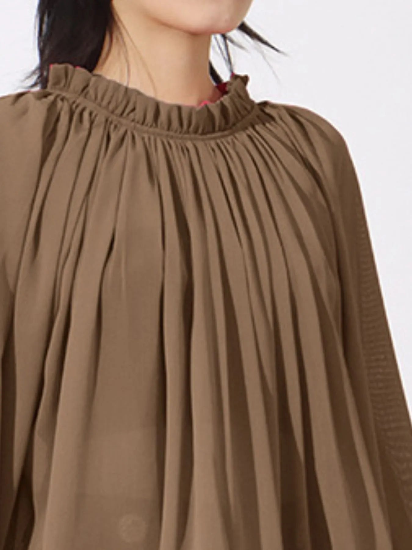 Trendsi Ruffled Hem Long Sleeve Blouse