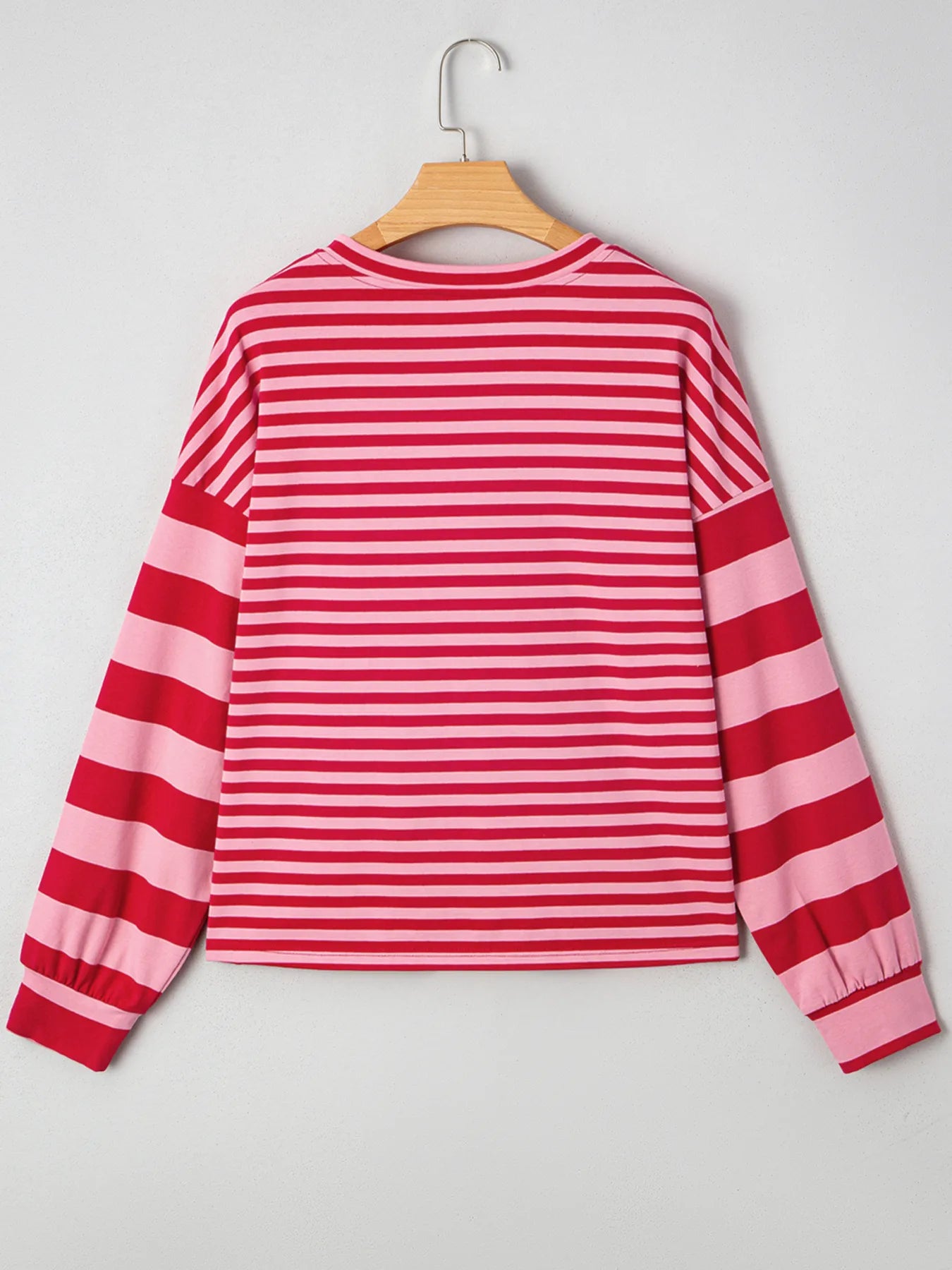 Trendsi Striped Drop Shoulder V Neck Top