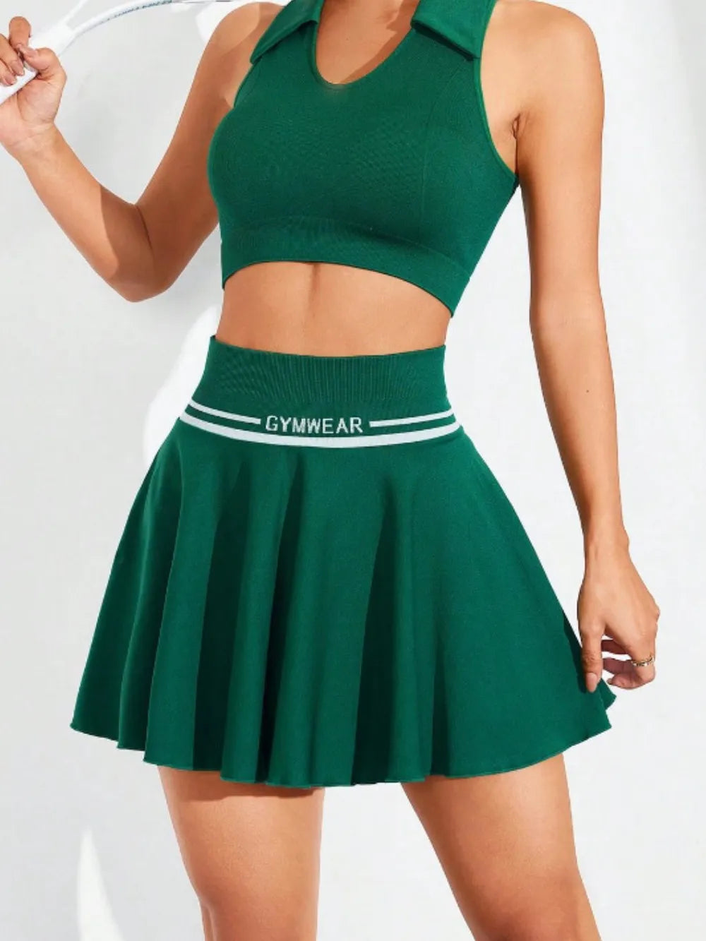 Ruched High Waist Mini Active Skirt Easy Apparels