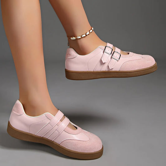 Round Toe Double Buckle Loafers Easy Apparels