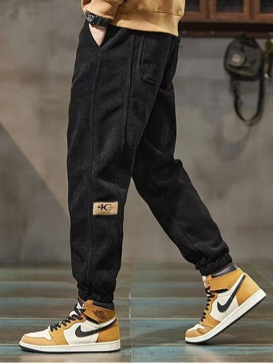 Men's Plus Size Casual Joggers with Pockets Black Easy Apparels